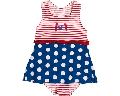 Playshoes badpak met rokje zeepaardje blauw rood