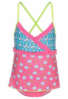 Playshoes badpak met rokje bloemen roze