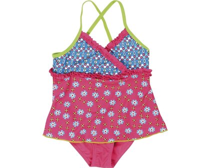 Playshoes badpak met rokje bloemen roze