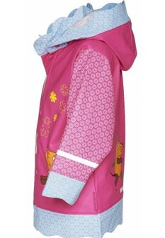 Playshoes regenjas fuchsia muis met bloemen