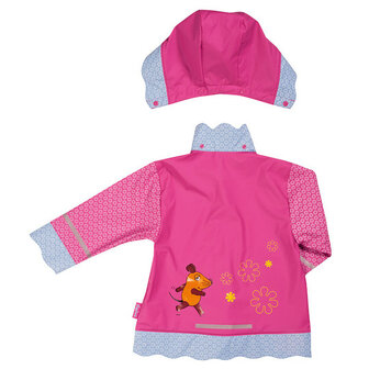 Playshoes regenjas fuchsia muis met bloemen