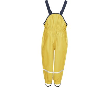 Playshoes regenbroek gevoerd bretels uni geel