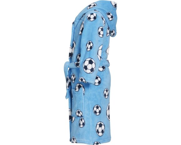 Playshoes badjas fleece voetbal blauw