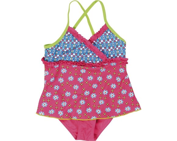 Playshoes badpak met rokje bloemen roze