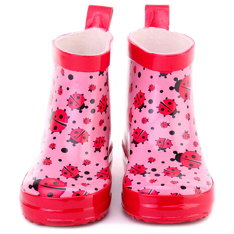 Playshoes halfhoge regenlaarsjes roze lieveheersbeestje