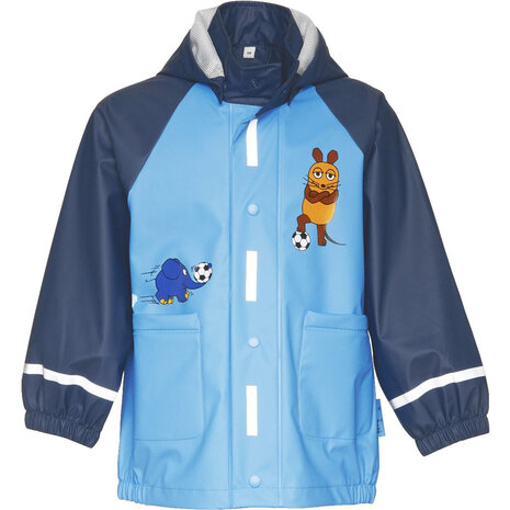 Playshoes regenjas muis en olifant blauw