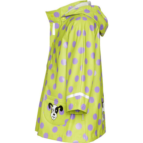Playshoes regenjas groen met lila stippen