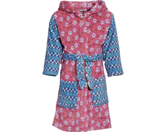 Playshoes badjas fleece bloemen roze