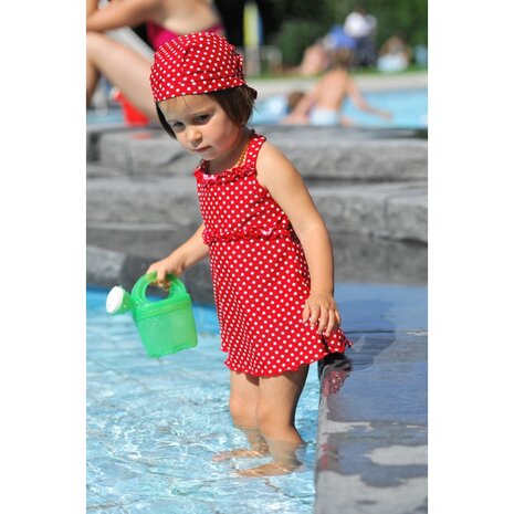 Playshoes badpak met rokje rood witte stippen