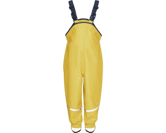 Playshoes regenbroek gevoerd bretels uni geel