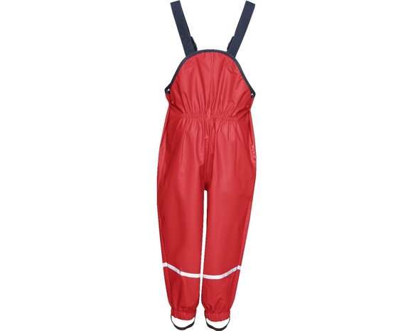 Playshoes regenbroek bretels uni rood