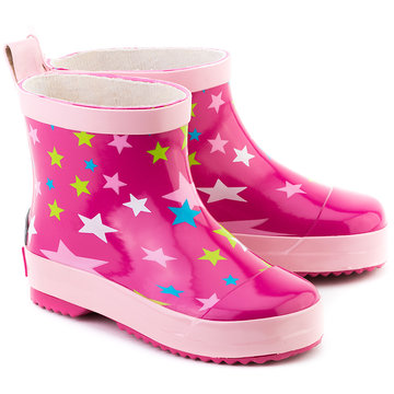 Playshoes halfhoge regenlaarsjes sterren fuchsia