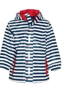 Playshoes regenjas marine wit gestreept