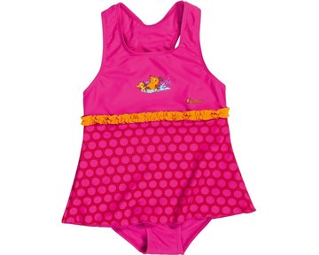 Playshoes badpak met rokje muis fuchsia