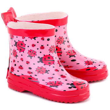 Playshoes halfhoge regenlaarsjes roze lieveheersbeestje