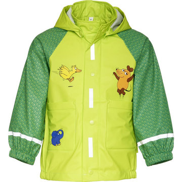 Playshoes regenjas muis, olifant en eendje groen