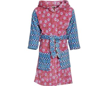 Playshoes badjas fleece bloemen roze