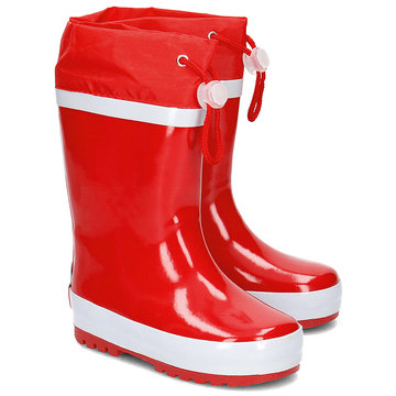 Playshoes regenlaarzen uni rood met witte streep