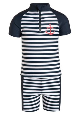 Playshoes tweedelige zwemsuit marine wit anker