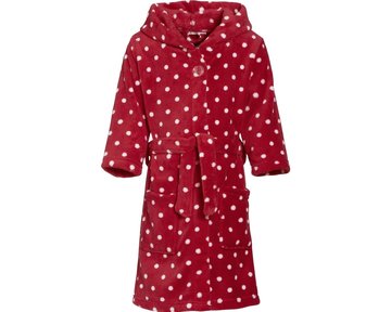 Playshoes badjas fleece rood witte stippen