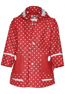 Playshoes regenjas rood stippen allover