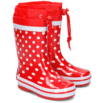 Playshoes regenlaarzen stippen rood