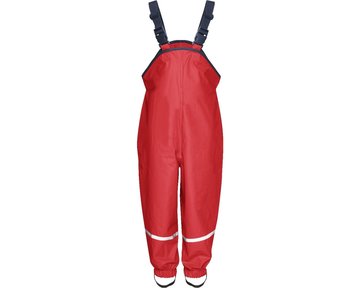 Playshoes regenbroek bretels uni rood